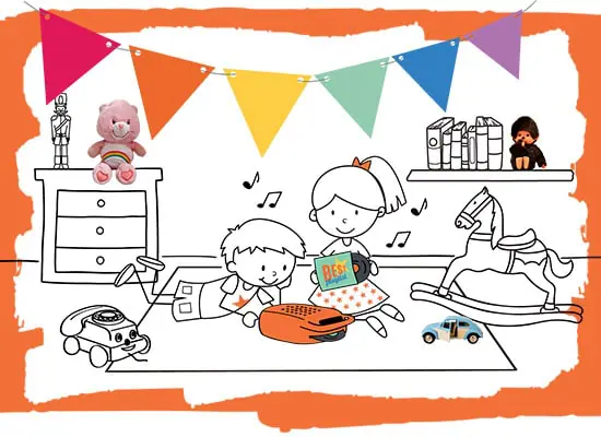 Illustration page produits jouets vintages mobile