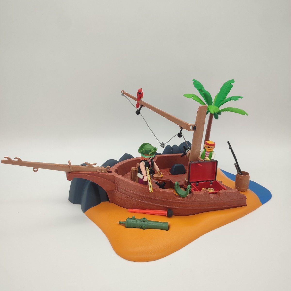 Playmobil scène pirates bateau échoué